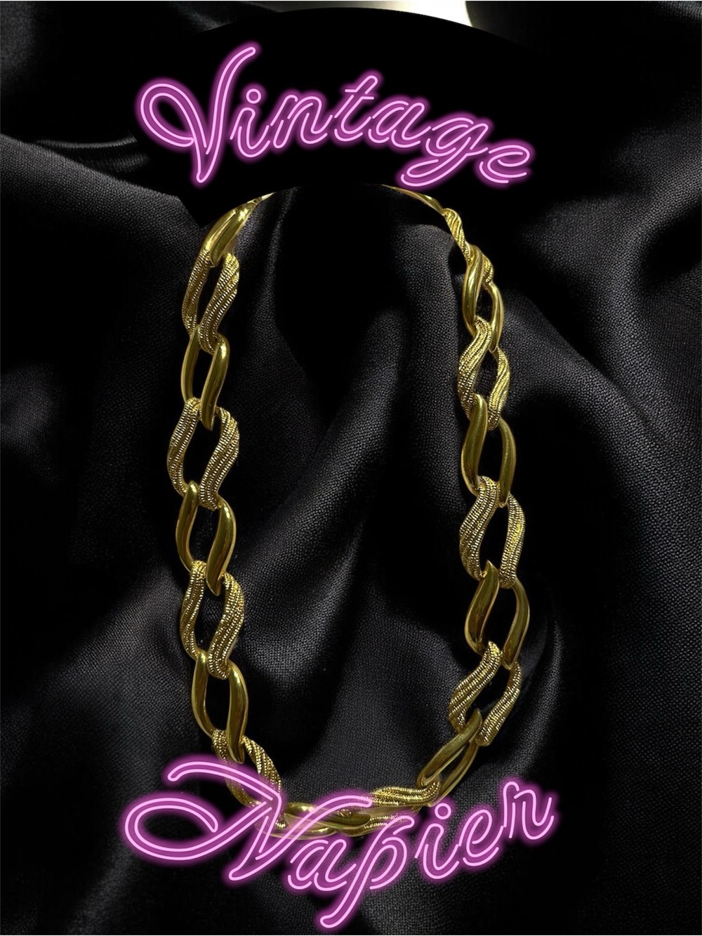 Napier Vintage Gold-Tone Twisted Link Choker Necklace